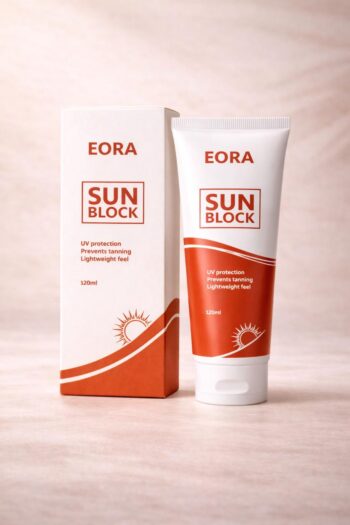 EORA Sunblock SPF 50 PA++ 120ml tube UV protection prevents tanning lightweight formula sunscreen Pakistan